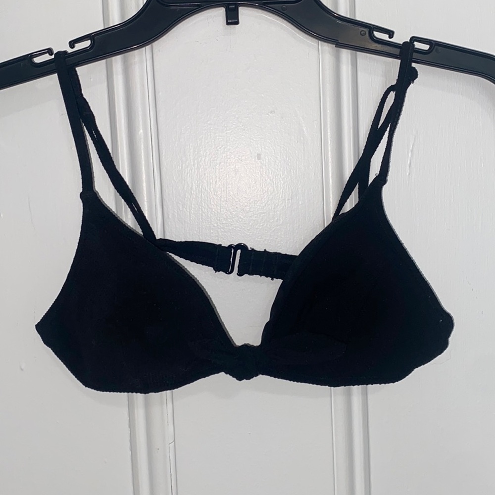J. Crew Tie-front bikini top in piqué nylon
